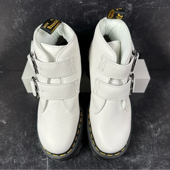 DOC DEVON HEART PEBBLED LEATHER PLATFORM BOOTS WOMENS SIZE 7 MILLED NAPPA - Picture 2 of 12